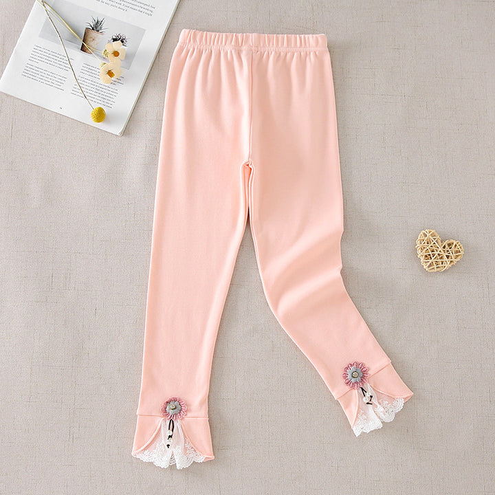 Damen Leggings mit dekorativen Rüschendetails Drune