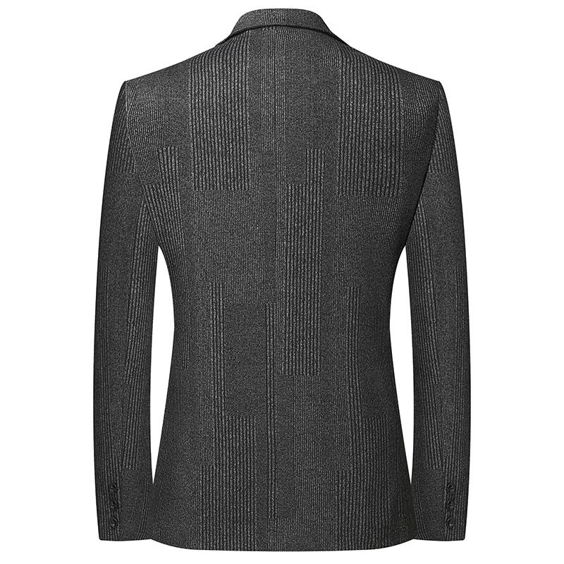 Herren Slim-Fit Blazer im Glencheck-Look mit feiner Struktur und kontrastiertem Innenfutter Drune