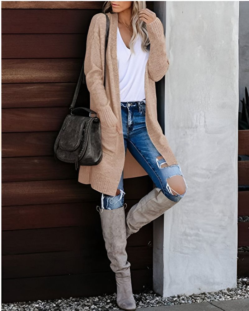 Drune | Lässiger Strick-Cardigan mit Taschen