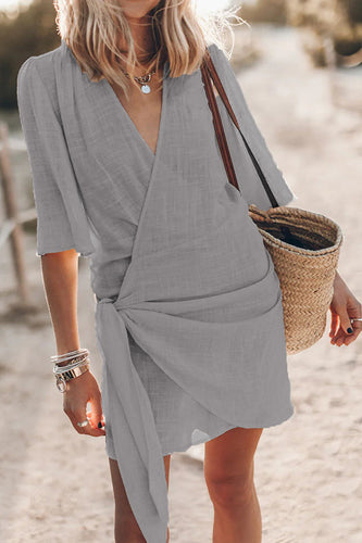 Drune | Sommerliches Luftiges Strandkleid mit Wickelausschnitt für Damen