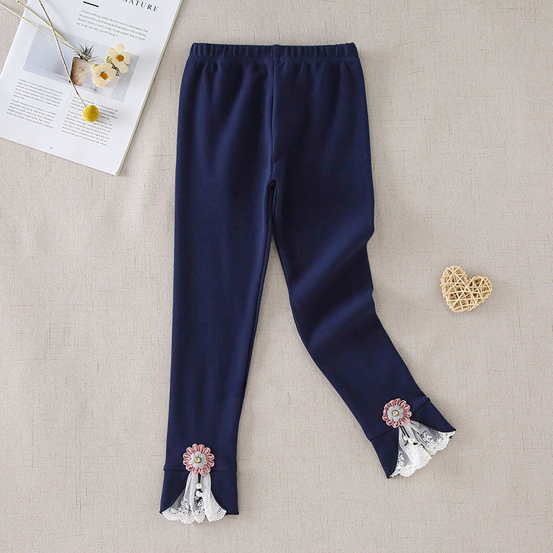 Damen Leggings mit dekorativen Rüschendetails Drune