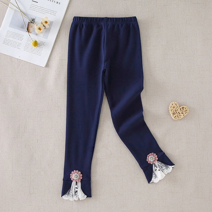 Damen Leggings mit dekorativen Rüschendetails Drune