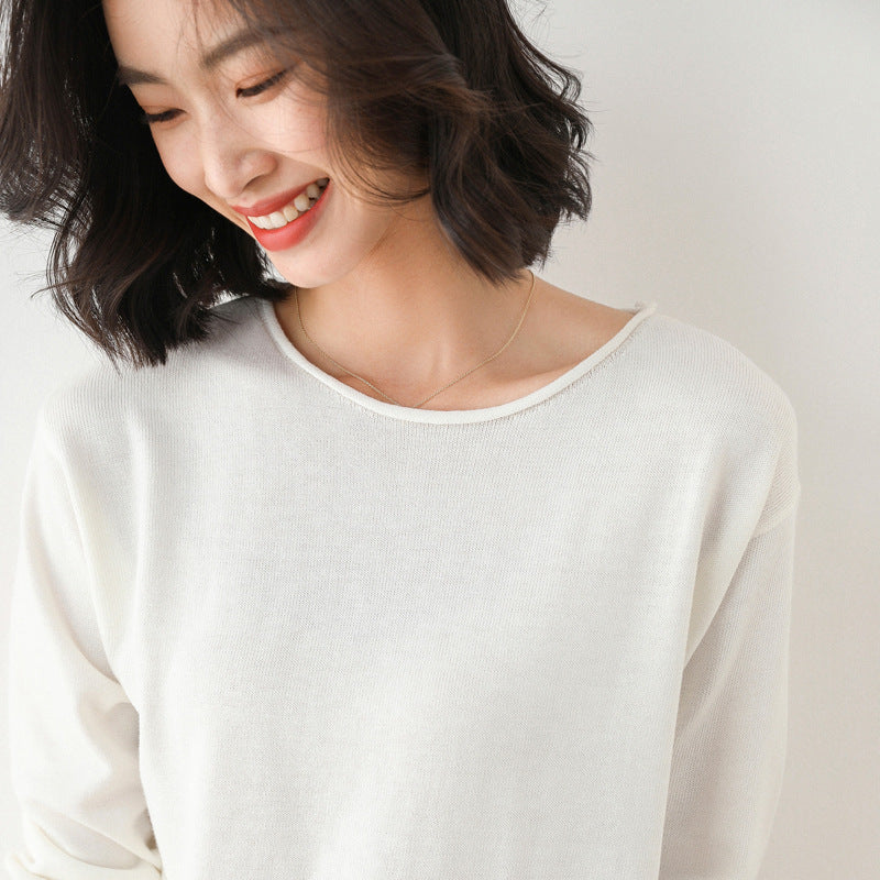 Damen Lässiger Feinstrick V-Ausschnitt Pullover mit überschnittenen Schultern Drune