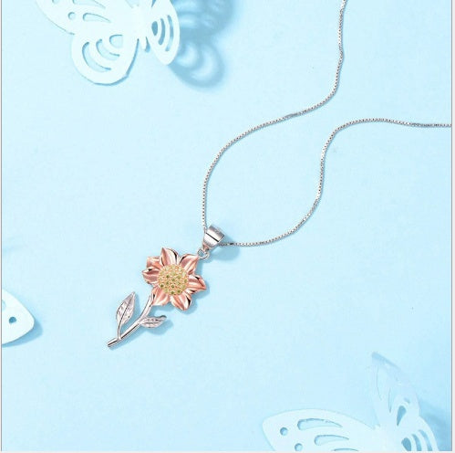Drune | Goldene Halskette Aus Sterlingsilber Mit Sonnenblume