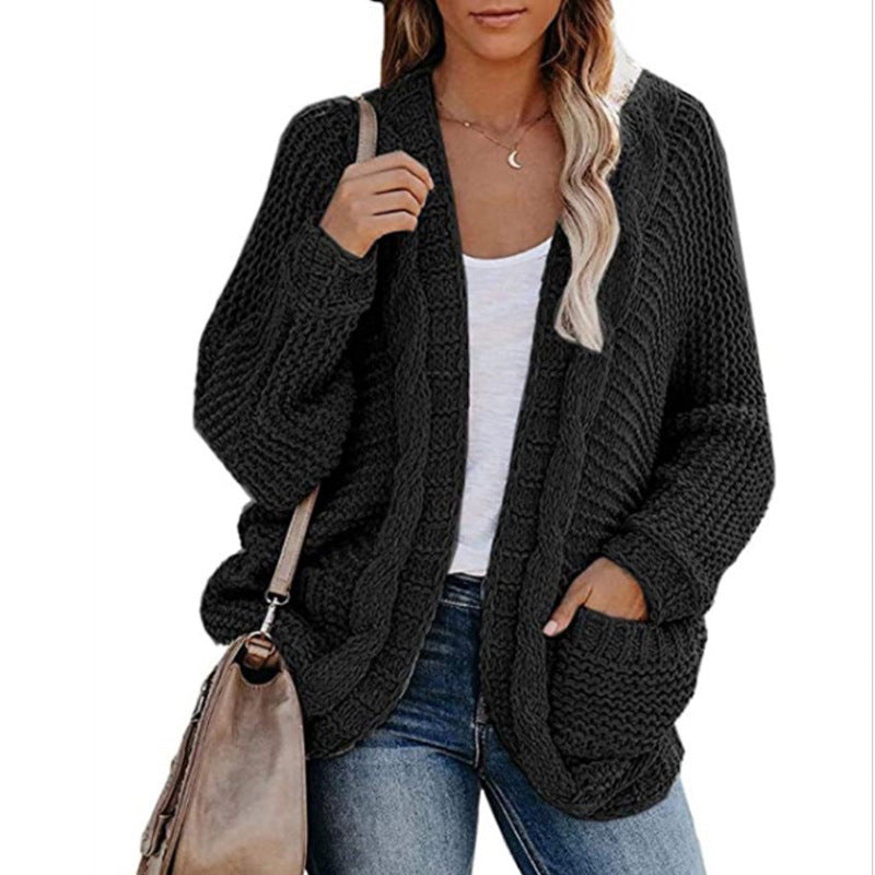 Damen Grobstrick Cardigan mit praktischen Taschen und lässigem Schnitt Drune