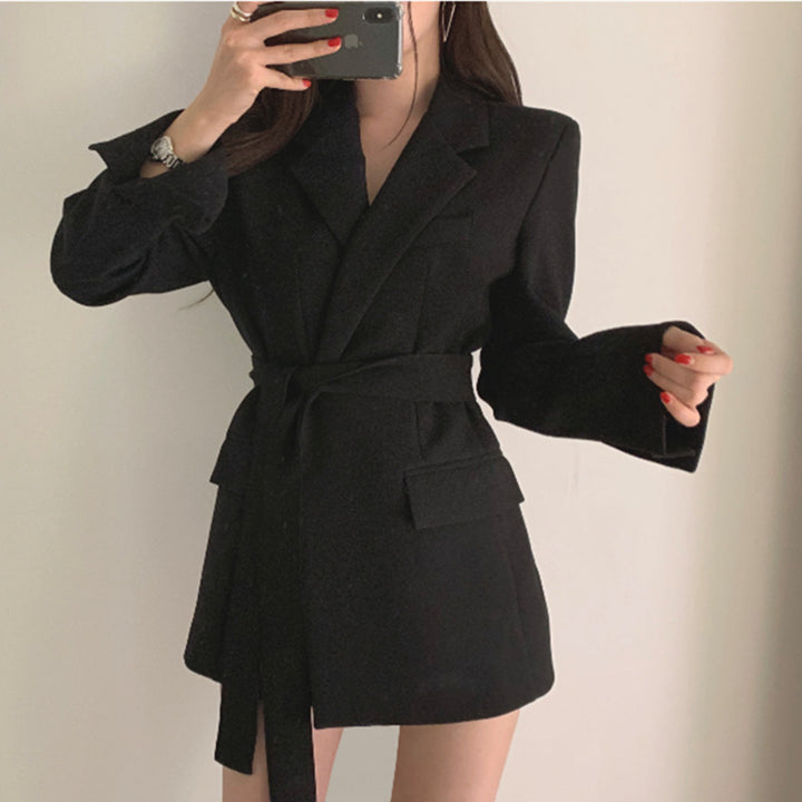 Damen Elegantes Blazer-Kleid mit Gürtel Drune