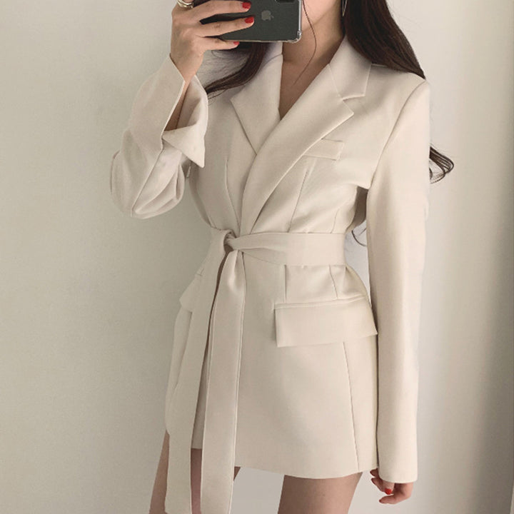 Damen Elegantes Blazer-Kleid mit Gürtel Drune
