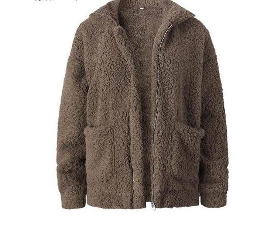 Drune | Damen Fleece Sweatshirt Mit Breitem Kragen