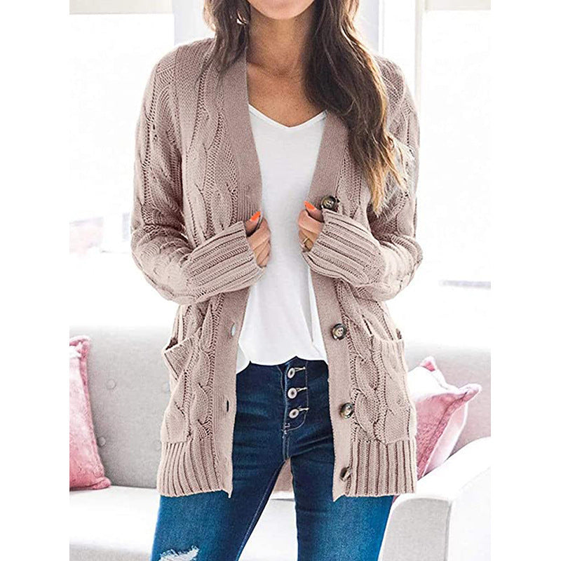 Damen Grobstrick Cardigan mit Zopfmuster und praktischen Taschen Drune
