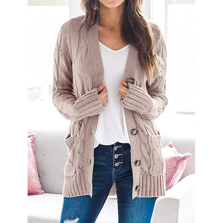 Damen Grobstrick Cardigan mit Zopfmuster und praktischen Taschen Drune