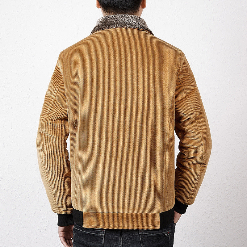 Herren Modische Cordjacke mit Teddyfutter Drune