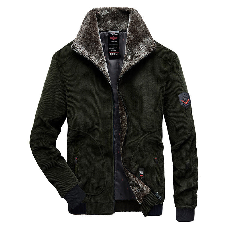 Herren Modische Cordjacke mit Teddyfutter Drune