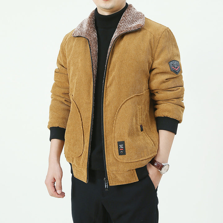 Herren Urbaner und modischer Cord-Overlay-Jacke Drune