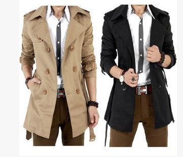 Herren eleganter Trenchcoat mit praktischen Knopfdetails und stilvollen Taschen Drune