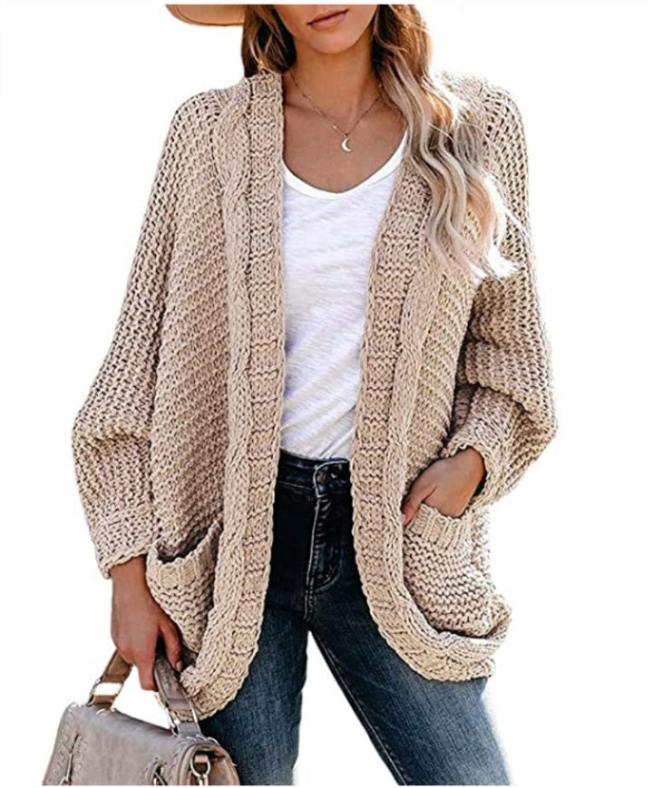 Damen Grobstrick Cardigan mit praktischen Taschen und lässigem Schnitt Drune