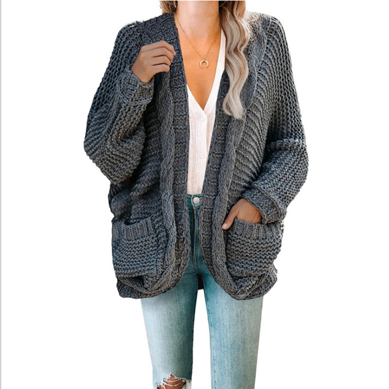 Damen Grobstrick Cardigan mit praktischen Taschen und lässigem Schnitt Drune