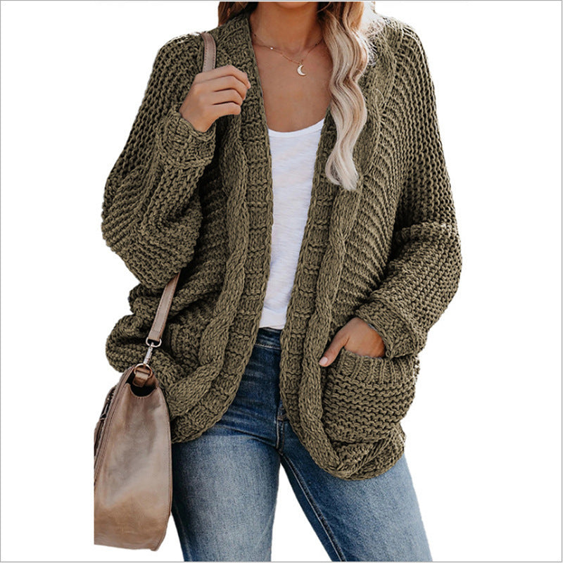 Damen Grobstrick Cardigan mit praktischen Taschen und lässigem Schnitt Drune