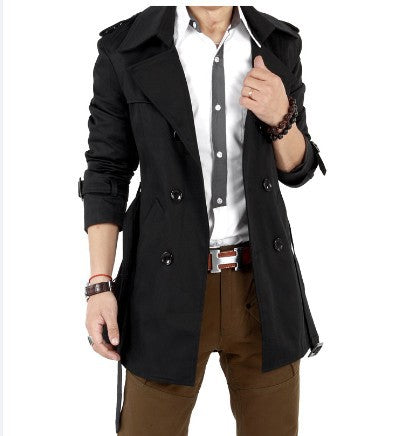 Herren eleganter Trenchcoat mit praktischen Knopfdetails und stilvollen Taschen Drune