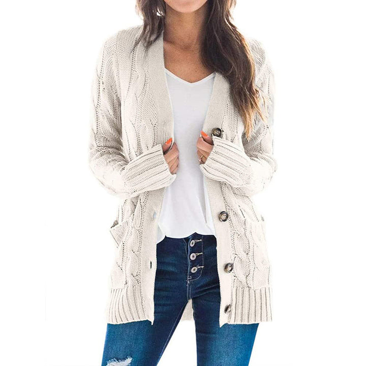 Damen Grobstrick Cardigan mit Zopfmuster und praktischen Taschen Drune