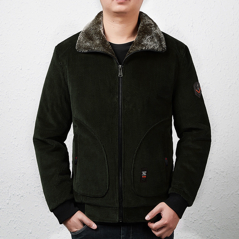 Herren Modische Cordjacke mit Teddyfutter Drune