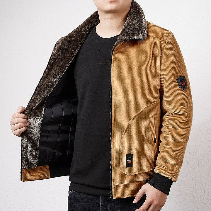 Herren Modische Cordjacke mit Teddyfutter Drune
