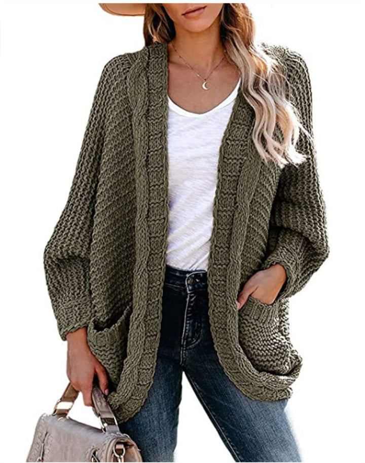 Damen Grobstrick Cardigan mit praktischen Taschen und lässigem Schnitt Drune