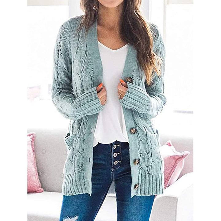 Damen Grobstrick Cardigan mit Zopfmuster und praktischen Taschen Drune