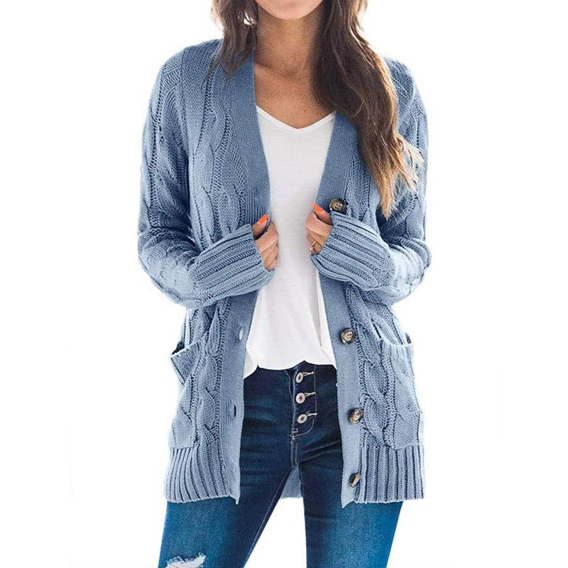 Damen Grobstrick Cardigan mit Zopfmuster und praktischen Taschen Drune