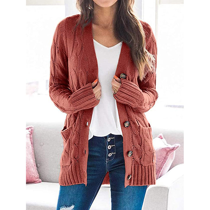 Damen Grobstrick Cardigan mit modernem Zopfdesign und praktischen Taschen Drune
