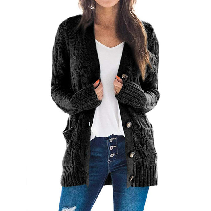Damen Grobstrick Cardigan mit Zopfmuster und praktischen Taschen Drune