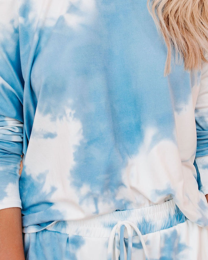 Damen lässiger Oversized Pullover im Batikdesign Drune