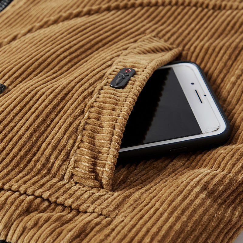 Herren Modische Cordjacke mit Teddyfutter Drune