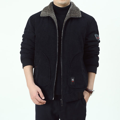 Herren Urbaner und modischer Cord-Overlay-Jacke Drune