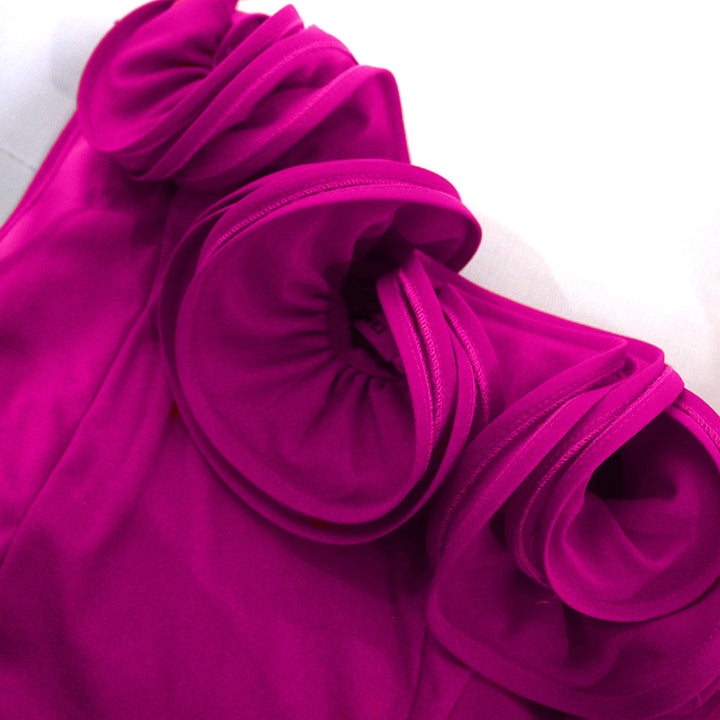 Damen einseitiger Jumpsuit mit eleganten Rüschen Drune