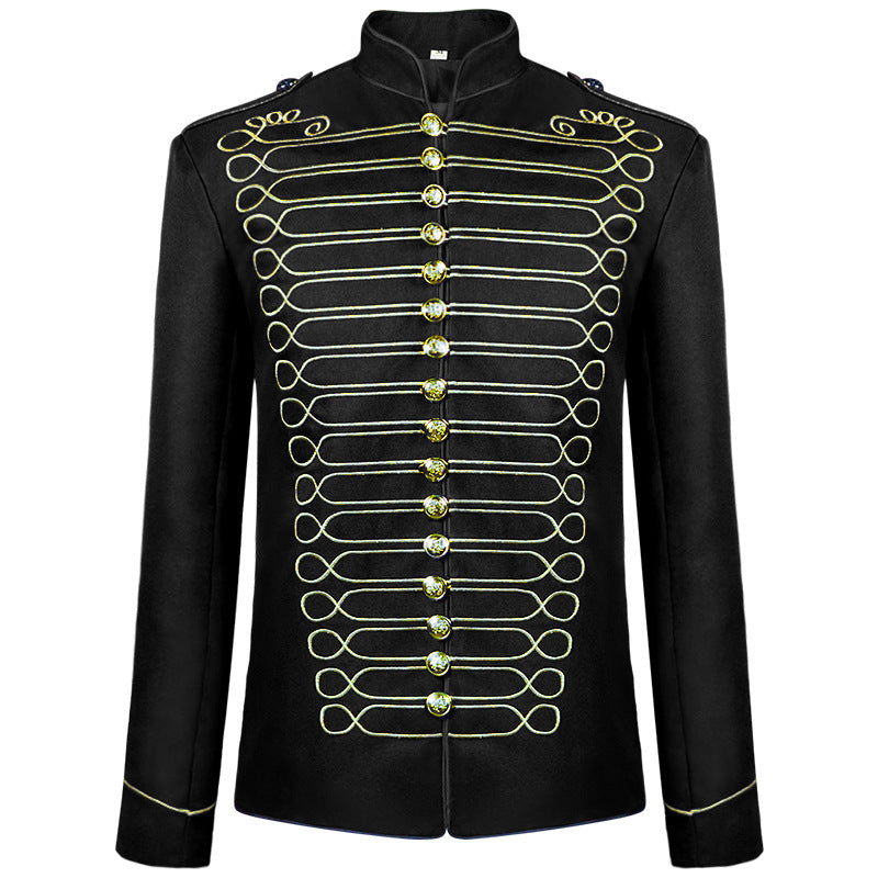 Herren nan militärische Paradejacke mit Zierkordeln und Stehkragen Drune