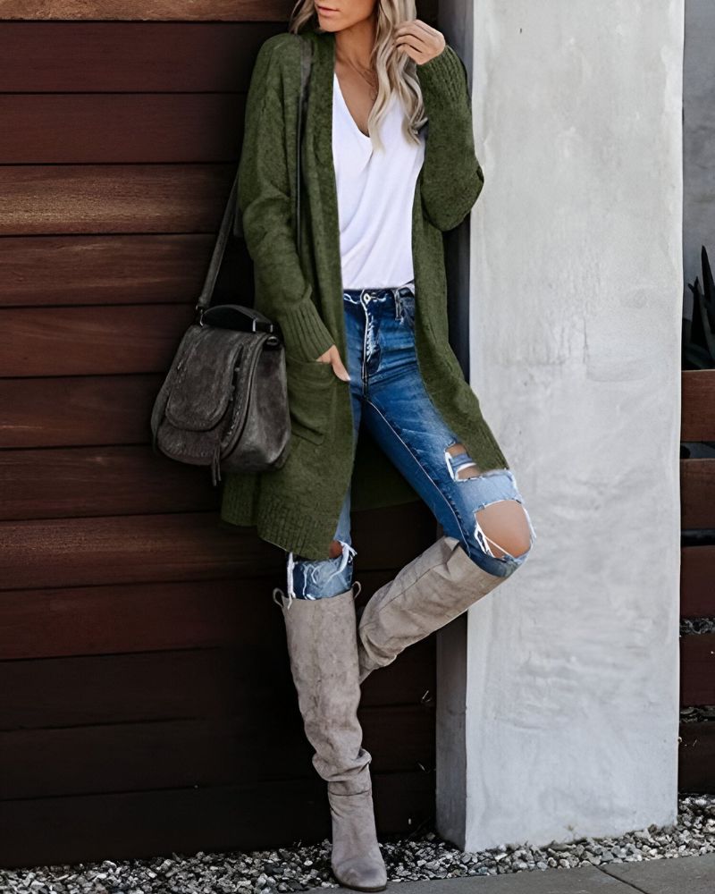 Drune | Lässiger Strick-Cardigan mit Taschen