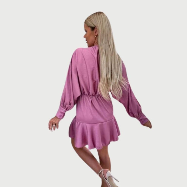 Drune | Minikleid mit langen Ärmeln und Rüschen-Saum