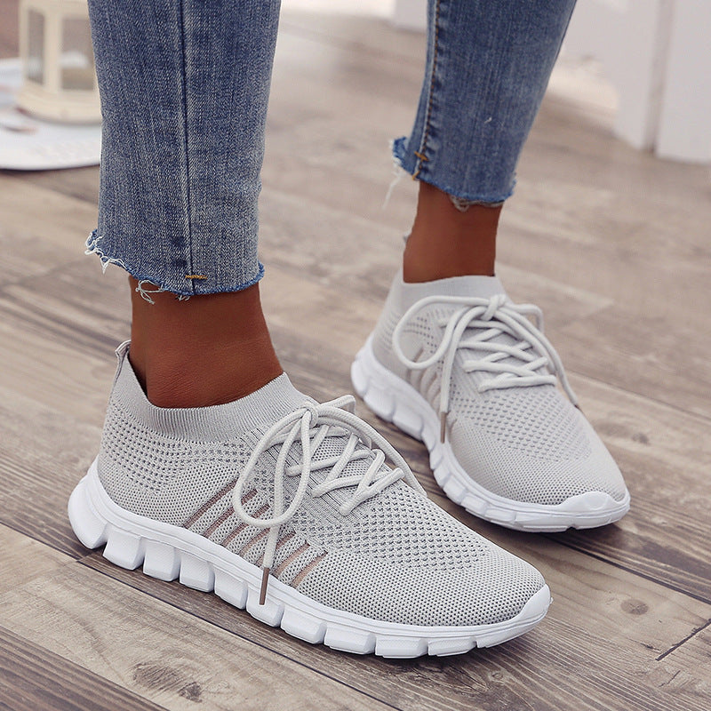 Damen atmungsaktiver Strick-Sneaker mit flexibler Segmentsohle und Komfortfußbett Drune