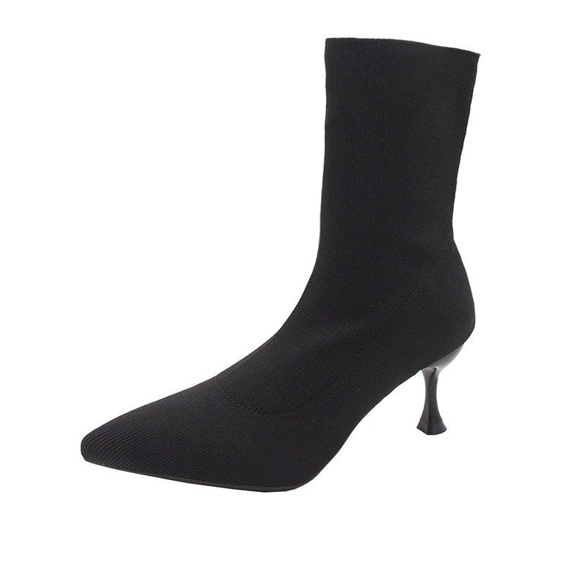 Damen nan Stretch-Sockenstiefelette mit spitzer Zehenpartie und geformtem Stiletto-Absatz Drune