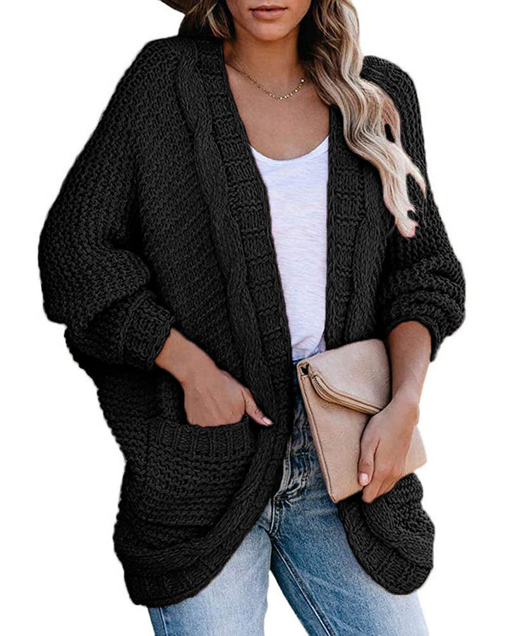 Damen Grobstrick Cardigan mit praktischen Taschen und lässigem Schnitt Drune