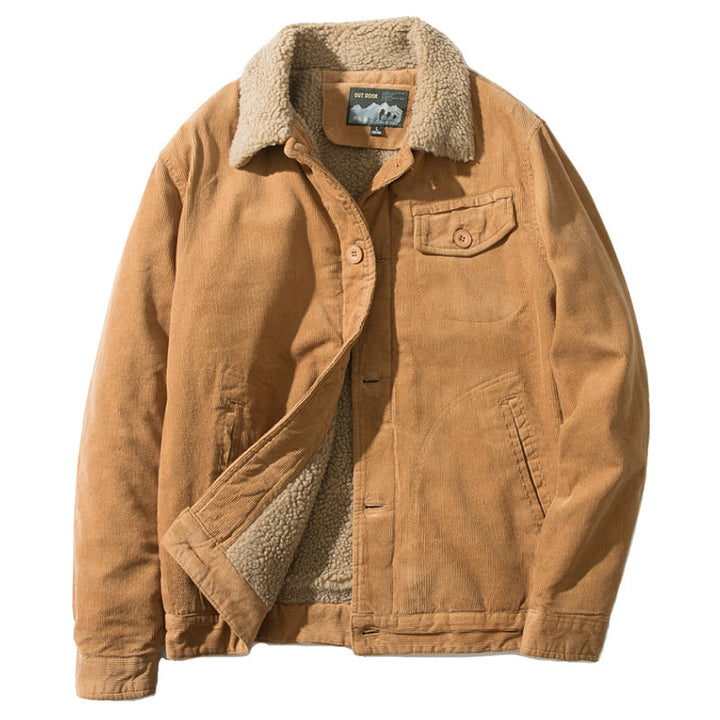 Herren Stylische Outdoor-Jacke mit Teddy-Futter Drune