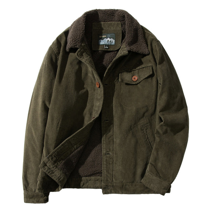 Herren Stylische Outdoor-Jacke mit Teddy-Futter Drune