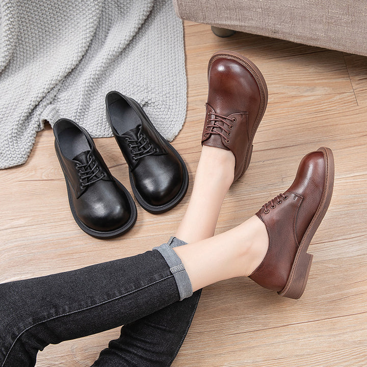 Damen Schnürschuhe aus hochwertigem Leder mit robustem Sohlenprofil Drune