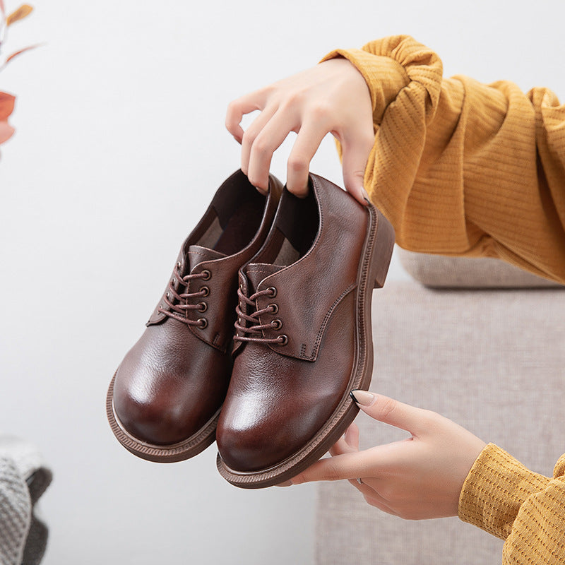 Damen Schnürschuhe aus hochwertigem Leder mit robustem Sohlenprofil Drune