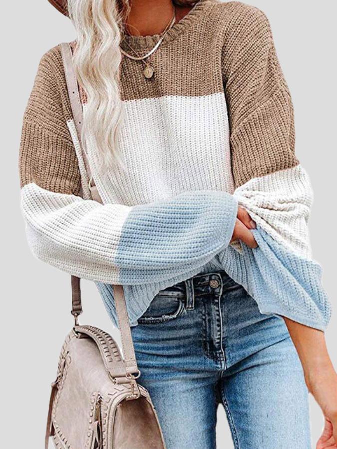Drune | Colorblock-Strickpullover für Herbst-Lagenlook