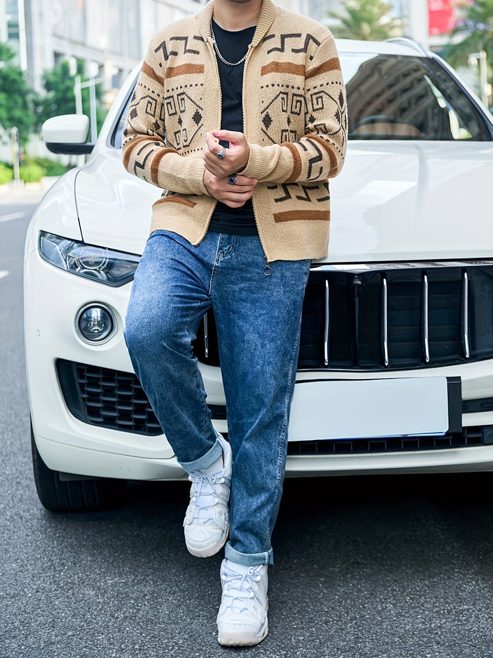 Drune | Lässige Herren-Strickjacke mit Reißverschluss