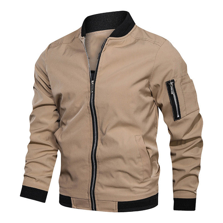 Herren Leichte Bomberjacke im Utility-Look mit Ärmeltasche und Rippbündchen Drune