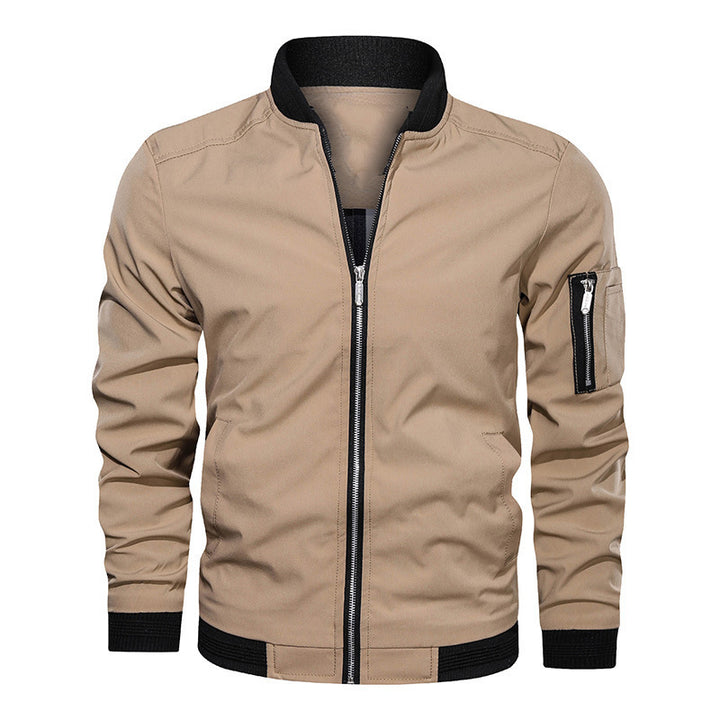 Herren Leichte Bomberjacke im Utility-Look mit Ärmeltasche und Rippbündchen Drune