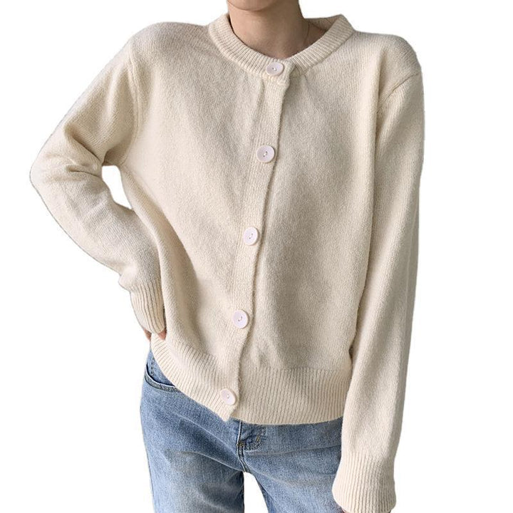 Damen weiche Strickjacke mit dekorativen Knopfdetails Drune
