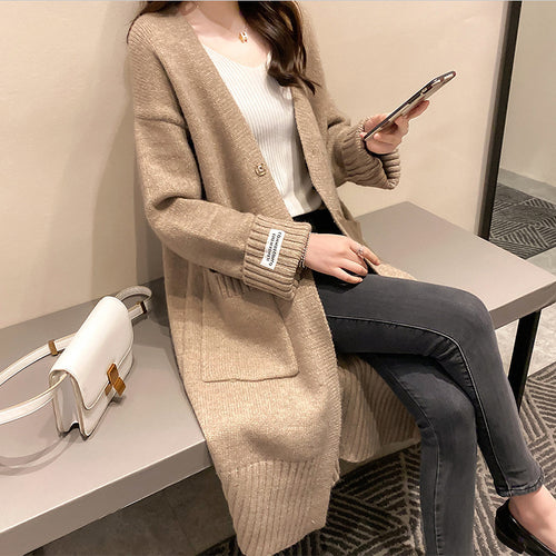 Damen Oversize-Strickjacke mit Taschen Drune